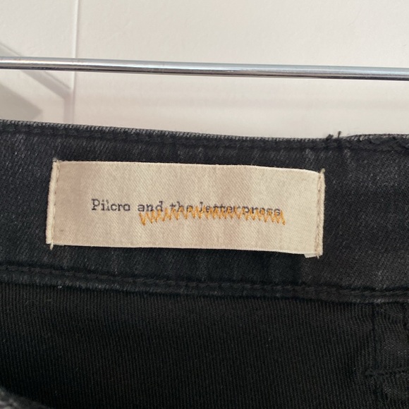 Anthropologie Pilcro Script‎ High-Rise Embellished Skinny Jeans Denim Black 31 - Picture 7 of 16